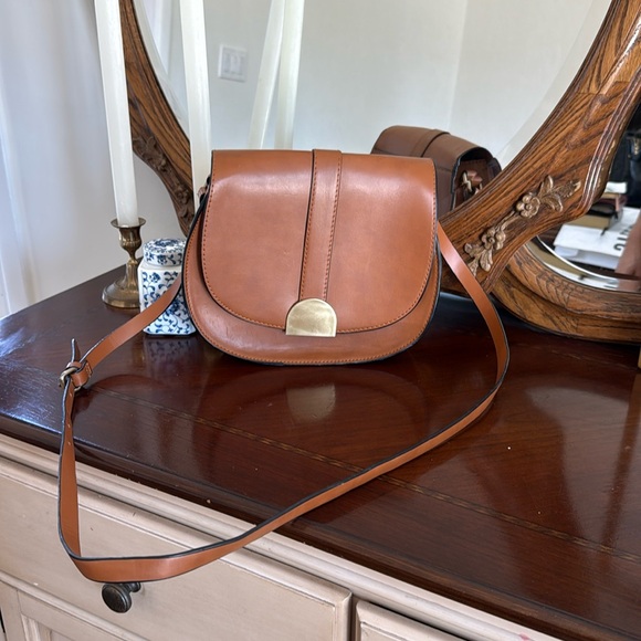 Zara Trafaluc Brown Saddle Crossbody Bag - Picture 1 of 6